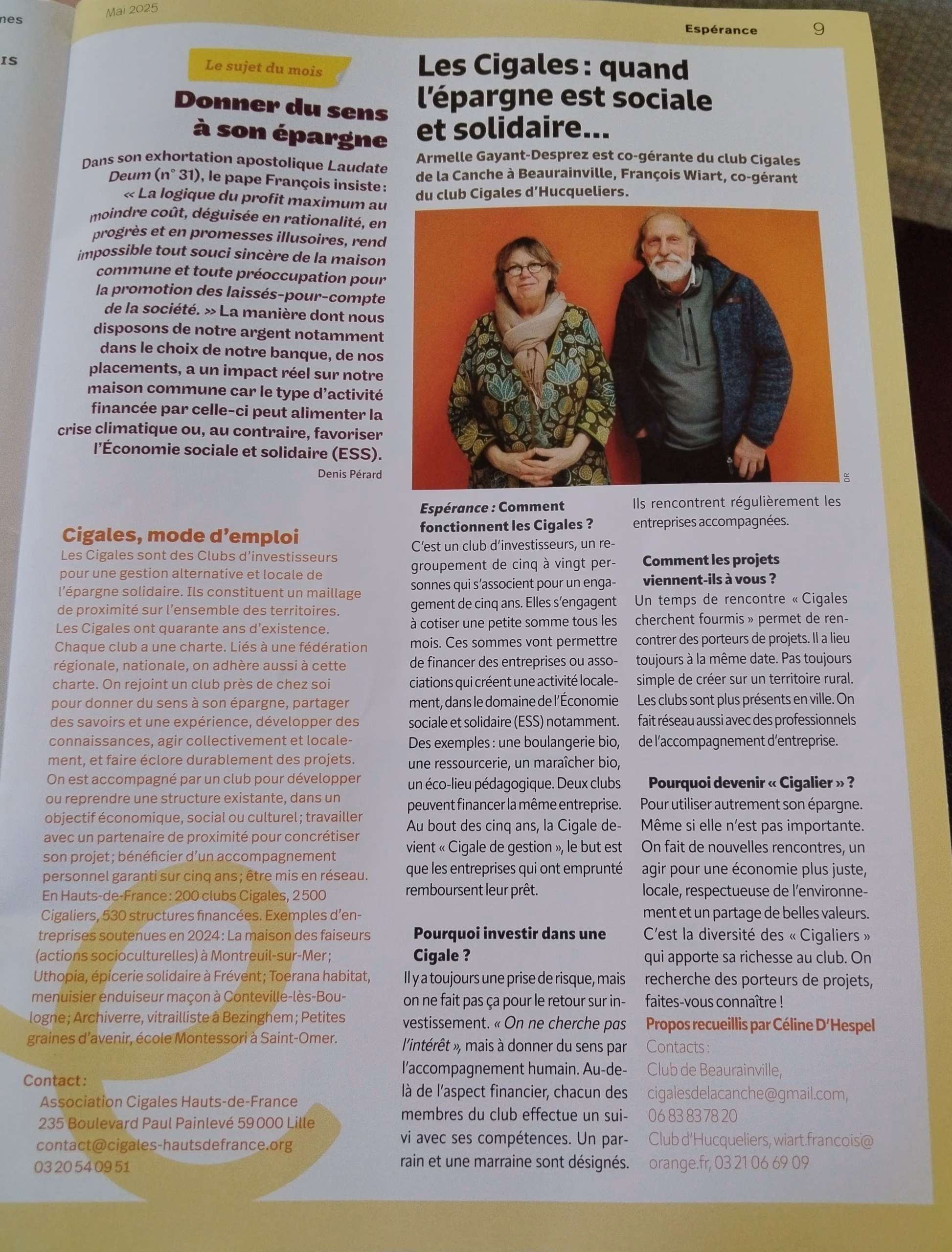 Espérance MAI 2025