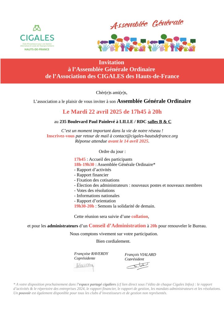 Invitation AGO 2024 Cigaliers